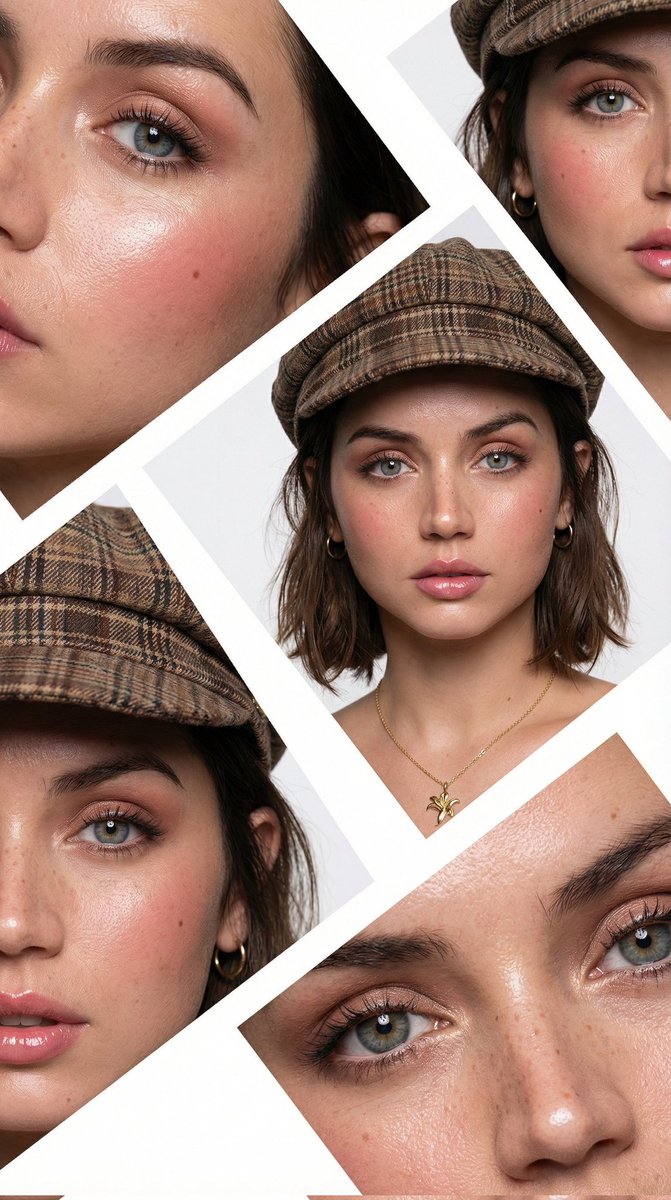 4-Panel Korean Beauty Editorial Collage Prompt (Glass Skin) 2