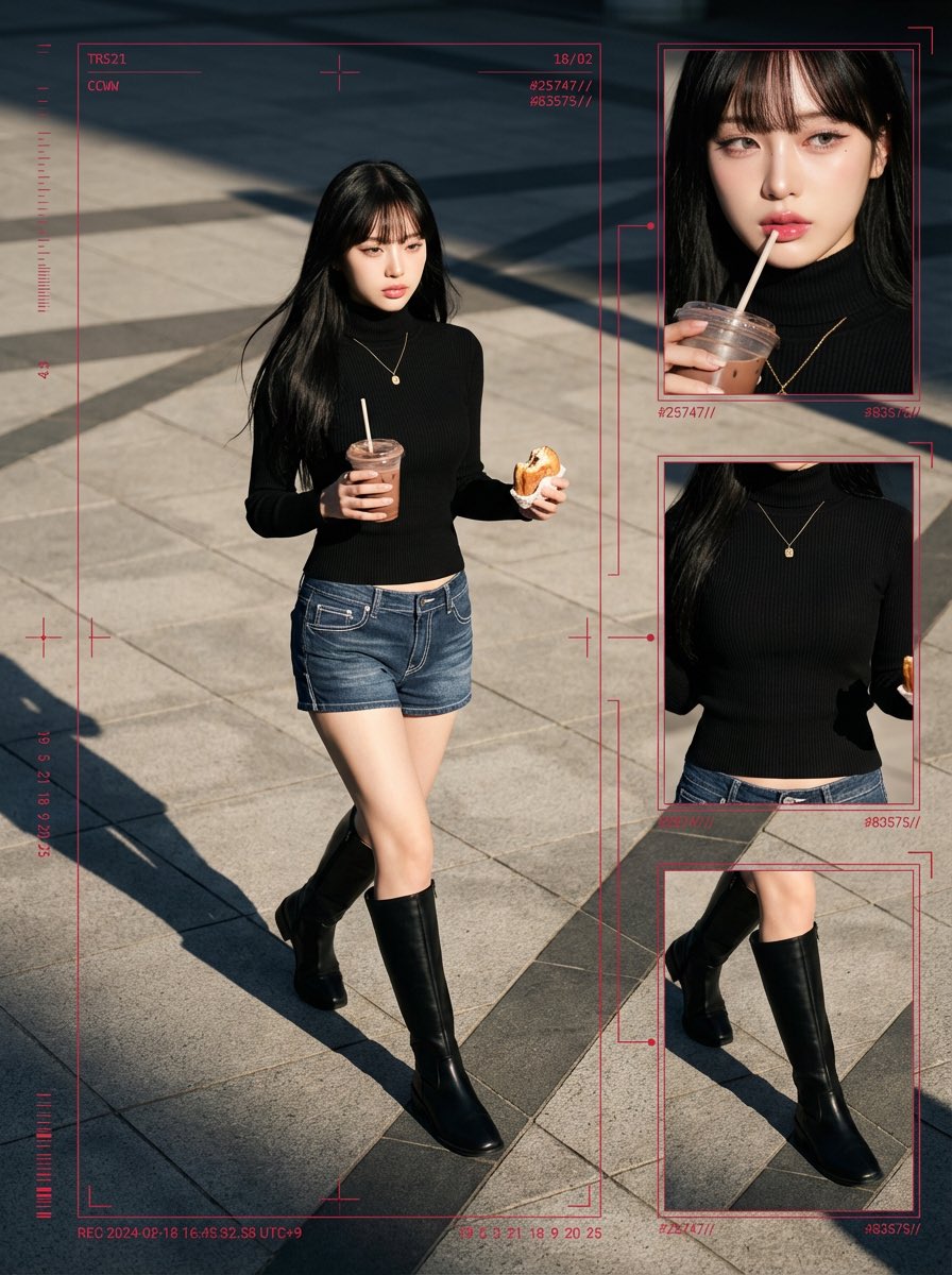 Cyber-Grunge Surveillance Fashion Editorial Prompt (Japanese Woman) 1