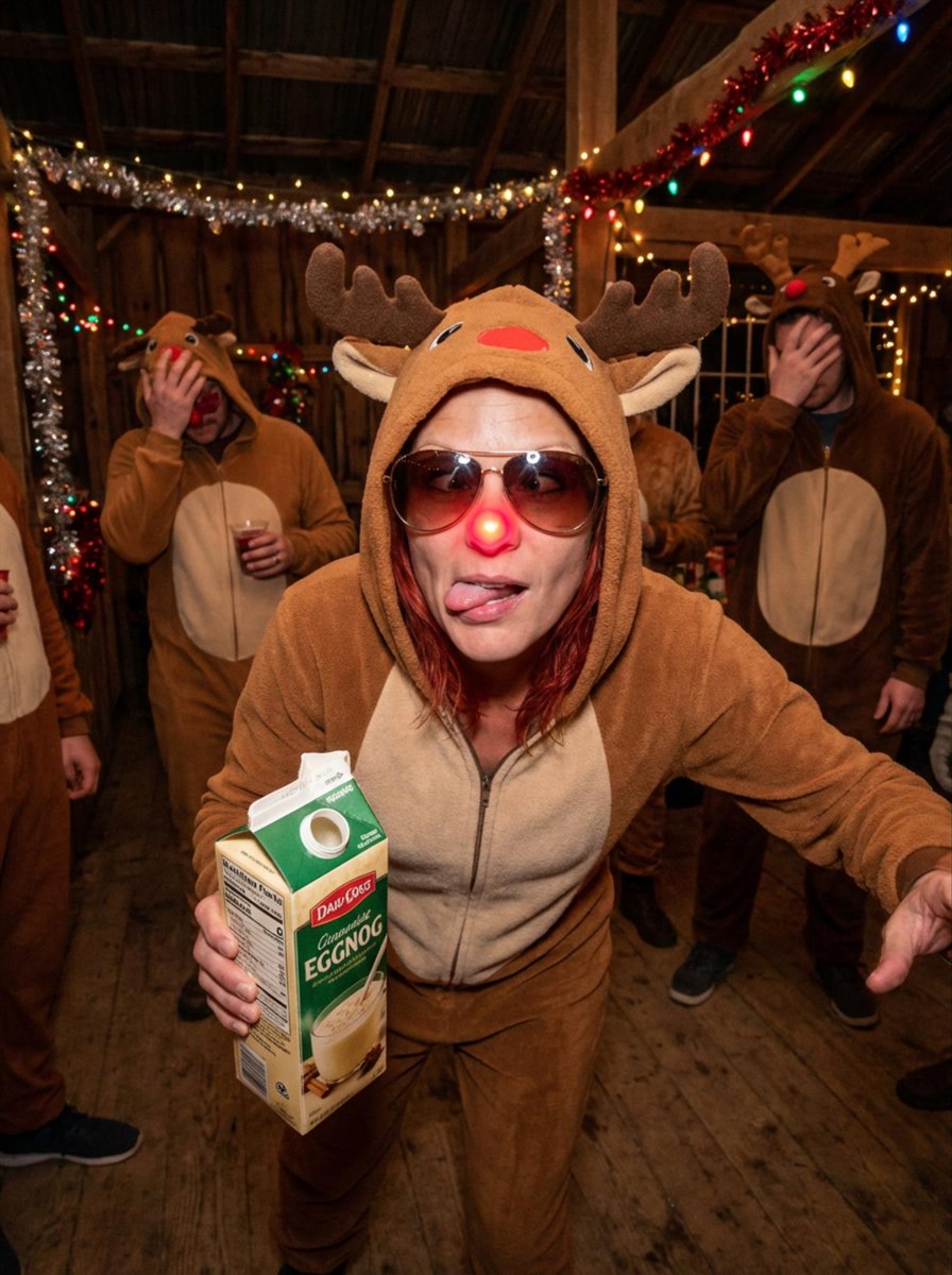 Human Christmas Present with a Bulldog 1