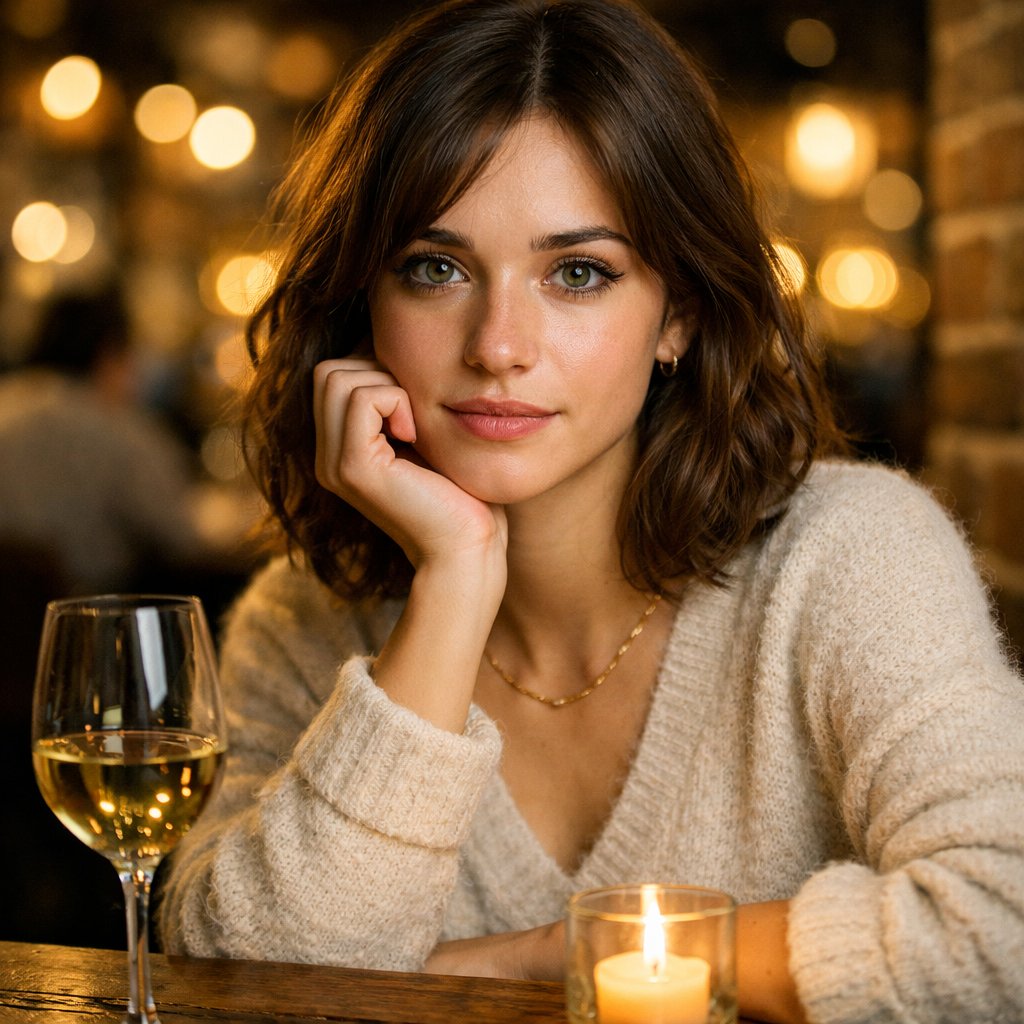 Hyper-Realistic Restaurant Portrait with Rembrandt Lighting 1