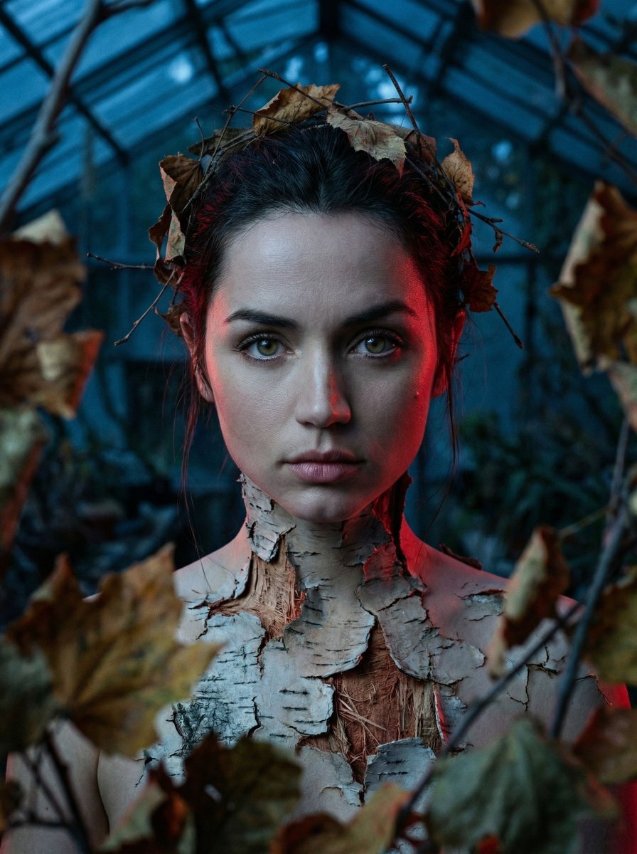Surreal Birch Bark Portrait Prompt 1