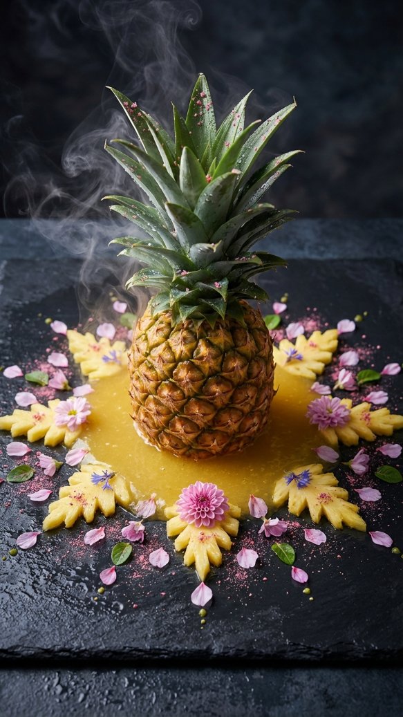 Hyper-realistic Macro Photo of Pineapple in Juice 1