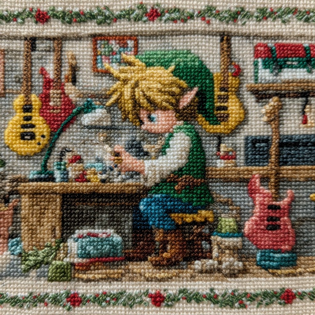 Anime Christmas Elf Cross-Stitch 2