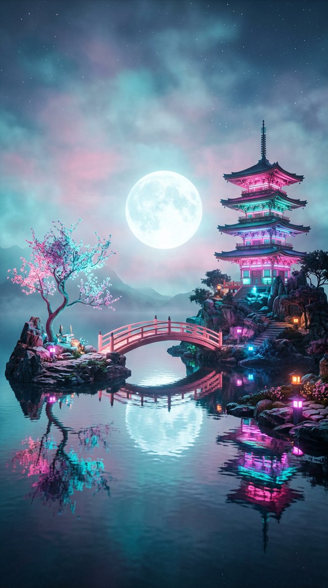 Surreal Vaporwave Night Landscape 2