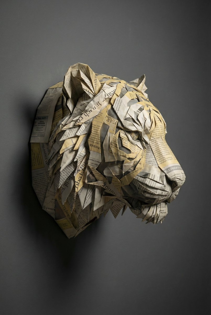 Surreal Einstein Paper Sculpture Photography Prompt 4