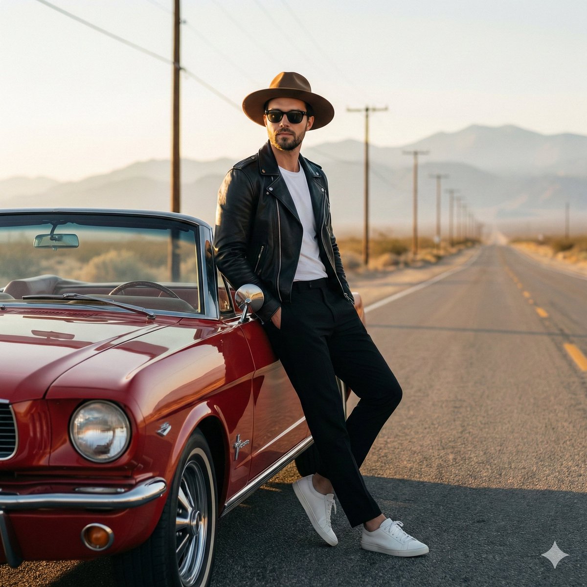 Retro Americana Fashion Portrait with Vintage Car 2