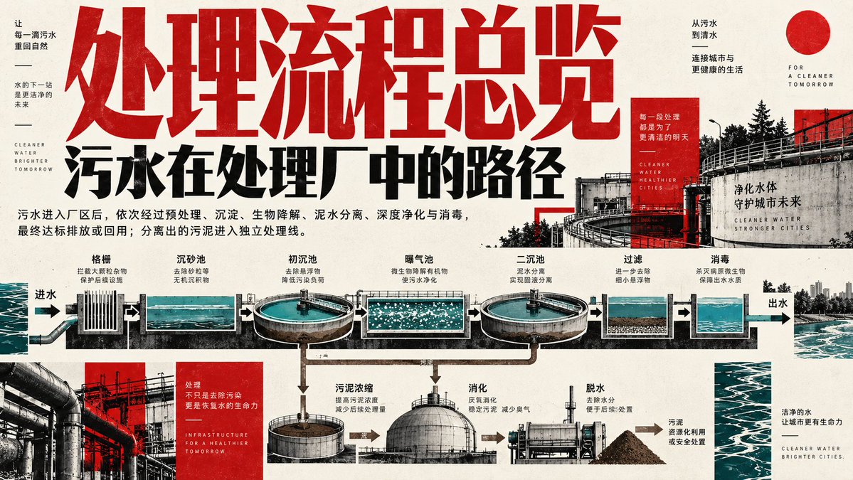 Infographic / Edu Visual - Wastewater Treatment Plant Infographic 2
