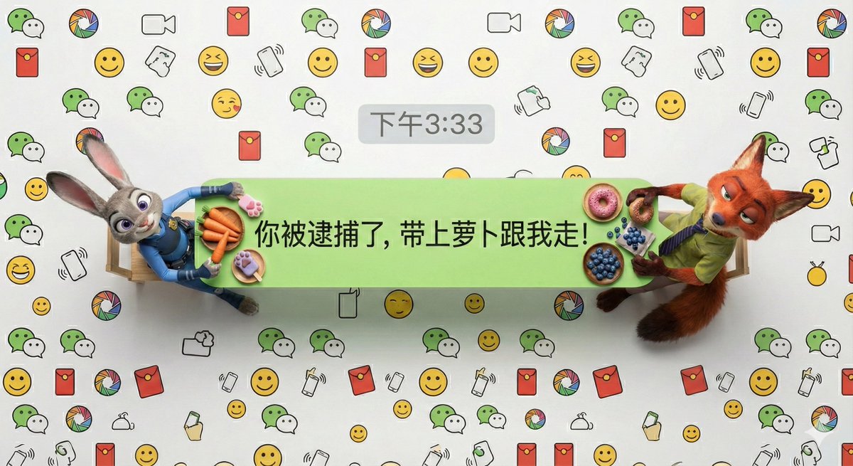 Hyper-Realistic Miniature Scene in a WeChat Chat Bubble 2