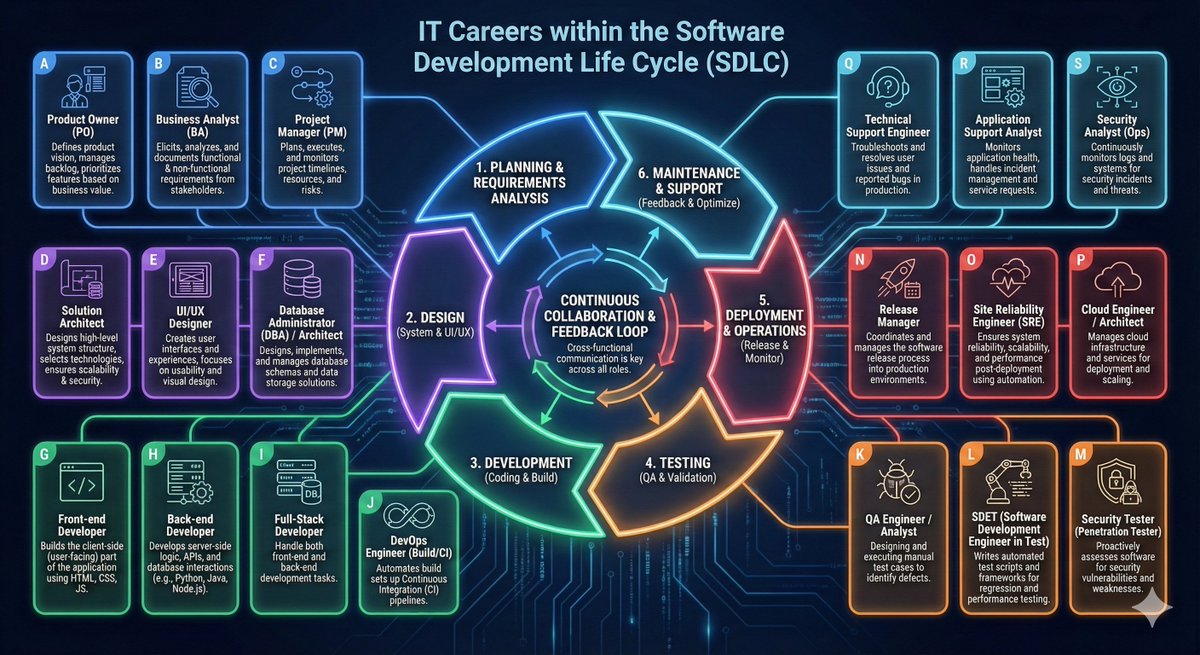 High-detail IT careers infographic (Thai/English mix) 4