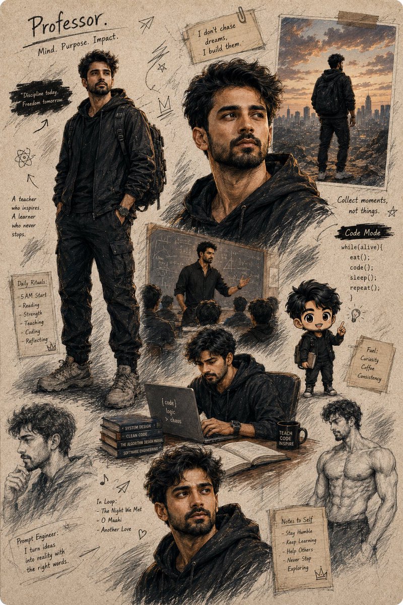 Anime Character Moodboard Poster 1