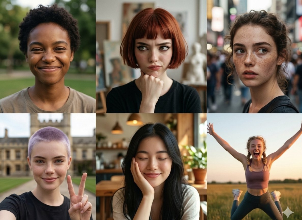 Diverse Portrait Mood Collage 3