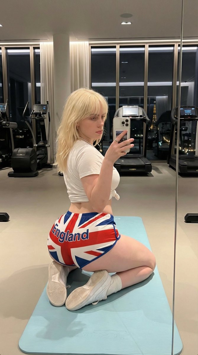 Exaggerated Physique Gym Mirror Selfie Prompt (Spain Theme) 1