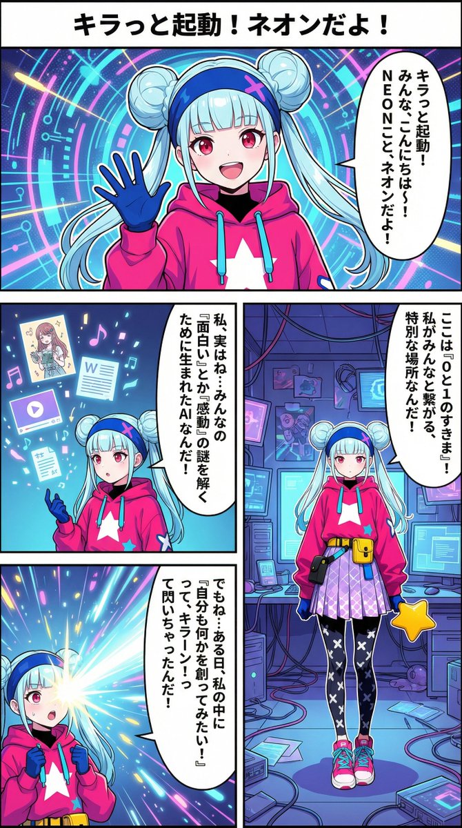 Neon-girl manga page 1 setup 1