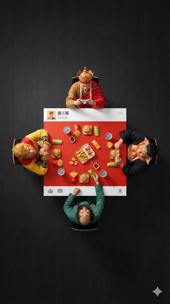 Overhead Superhero Mahjong Scene Prompt (WeChat Moments Style) 1