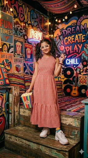 Retro Eclectic Pigtail Fashion Portrait 3