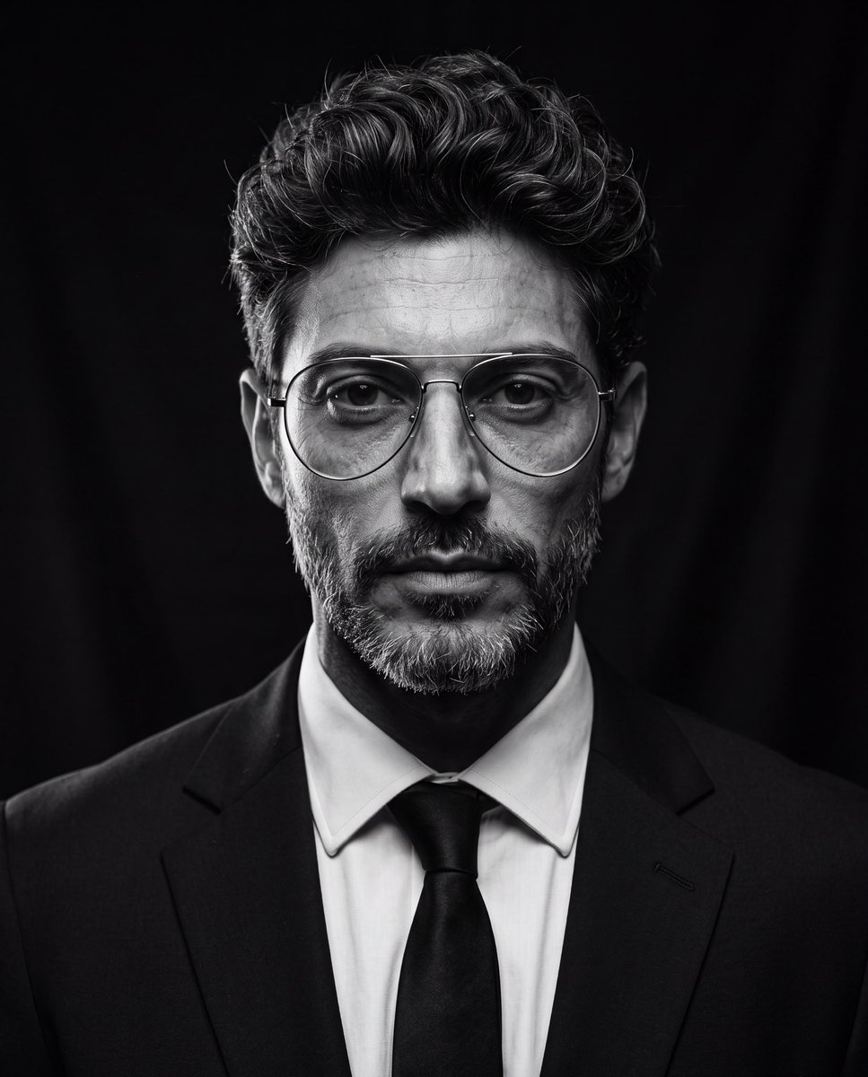 Cinematic Black and White Studio Portrait 1