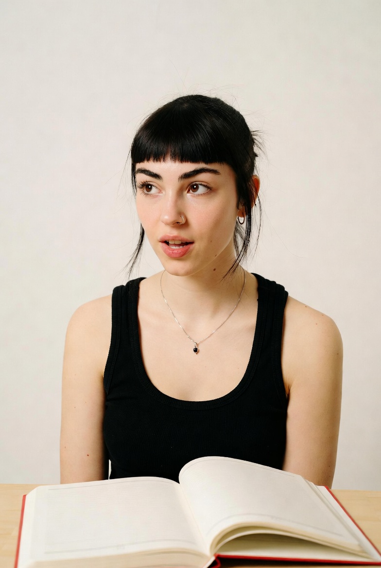 Candid Medium Shot in Minimalist Studio 3