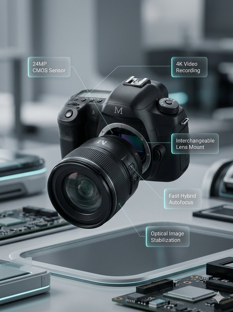 Deconstructed and Assembled M DSLR Camera Visualization 1