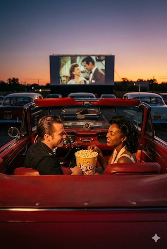 Drive-In Movie Date Scene 1