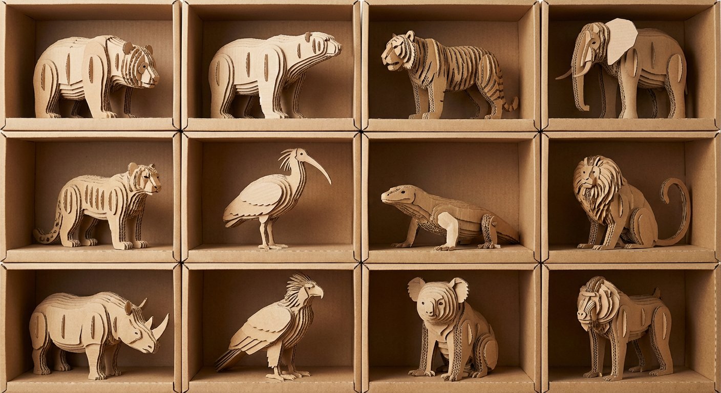 瓦楞纸艺术作品框格展示 5