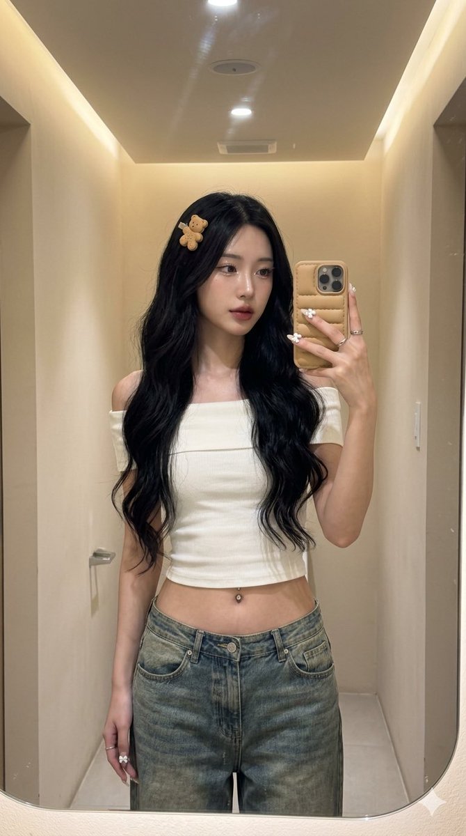 Aesthetic Cafe Mirror Selfie Portrait 2