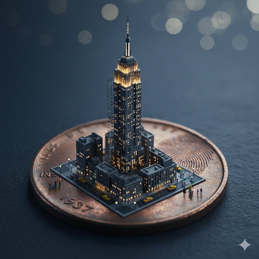 Macro Realism: Miniature Taj Mahal on a Vintage Indian Coin 2