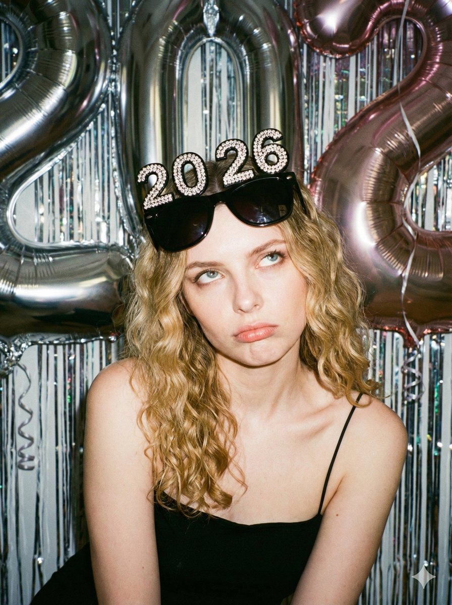 Disposable Camera Style Candid Portrait for New Year 2026 1