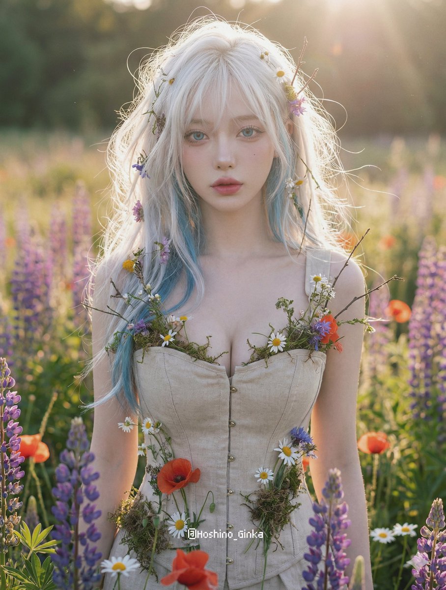 JSON Prompt for Ethereal Flower Field Fantasy Portrait 3