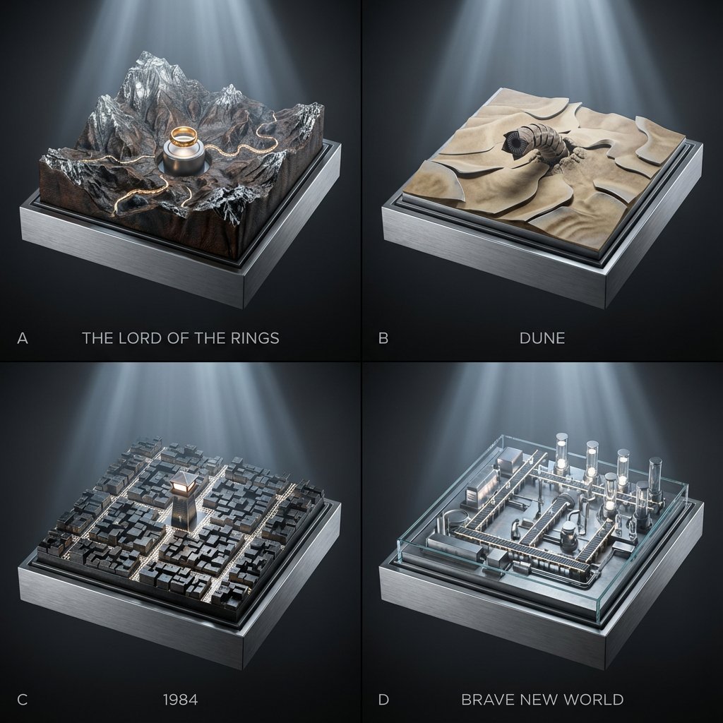 Topographic Relief Diorama of Classic Books 1