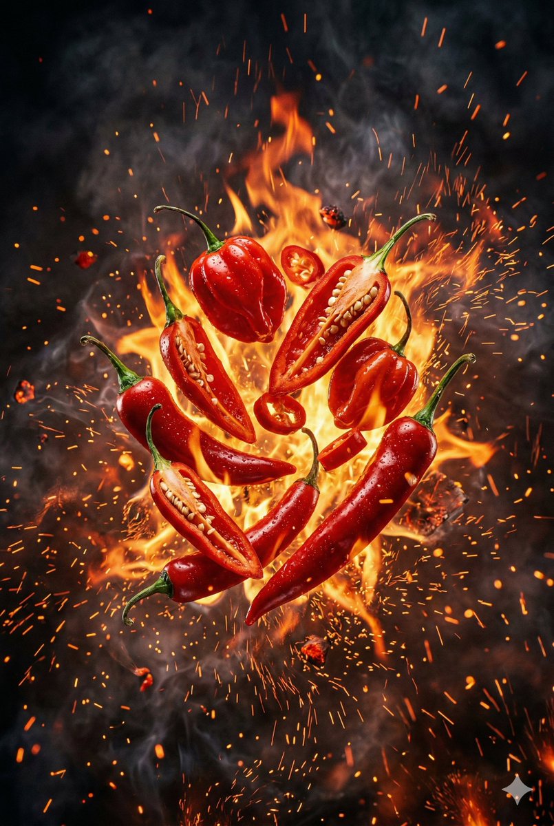 Explosive Chili Peppers Food Photography Prompt for Nano Banana 2 1