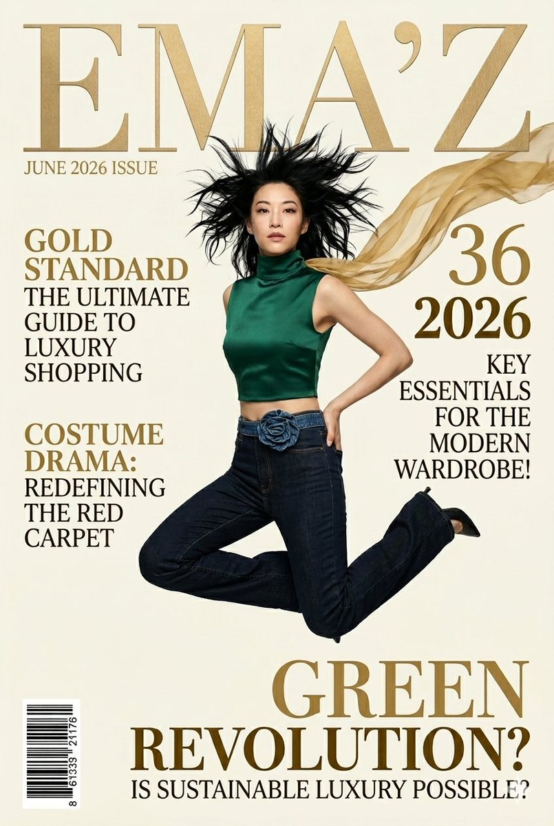 Emerald Green Fashion Magazine Cover 1