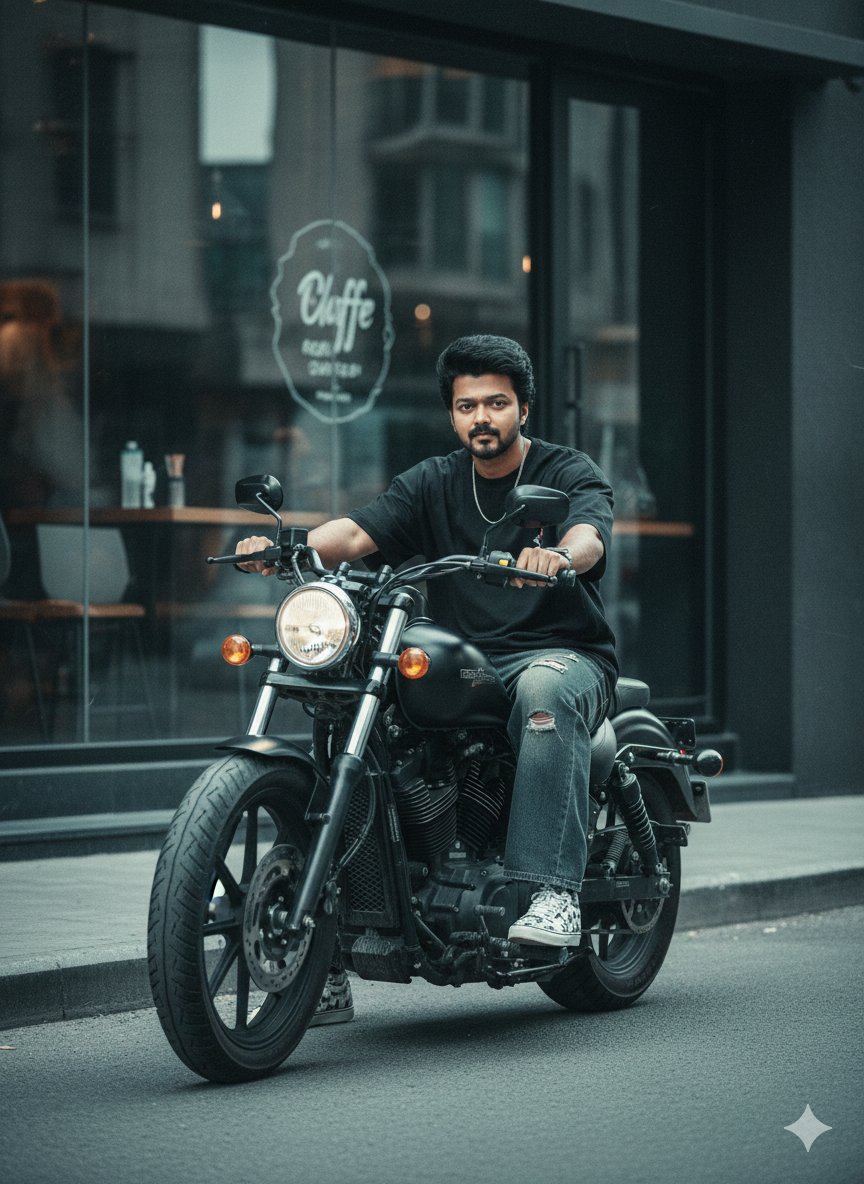 Cinematic Biker Street Style Portrait 1