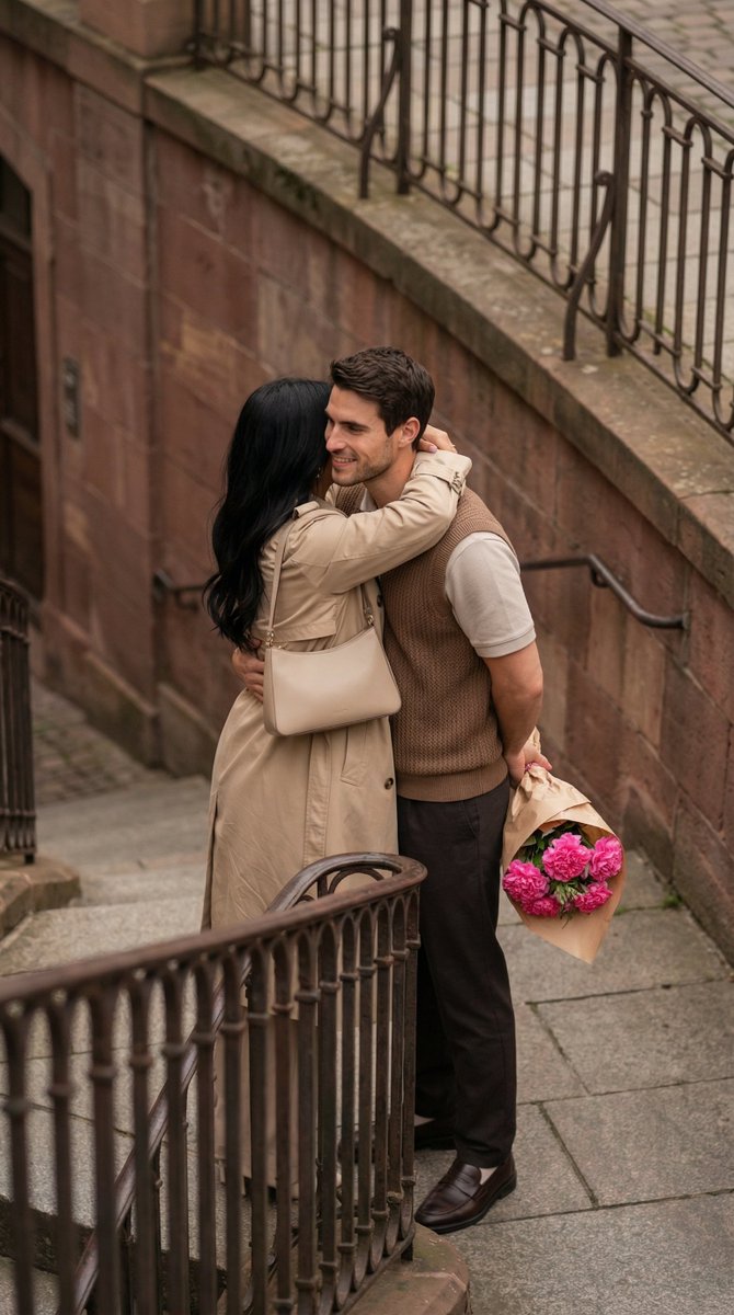 Overhead Candid City Stairs Romance 2