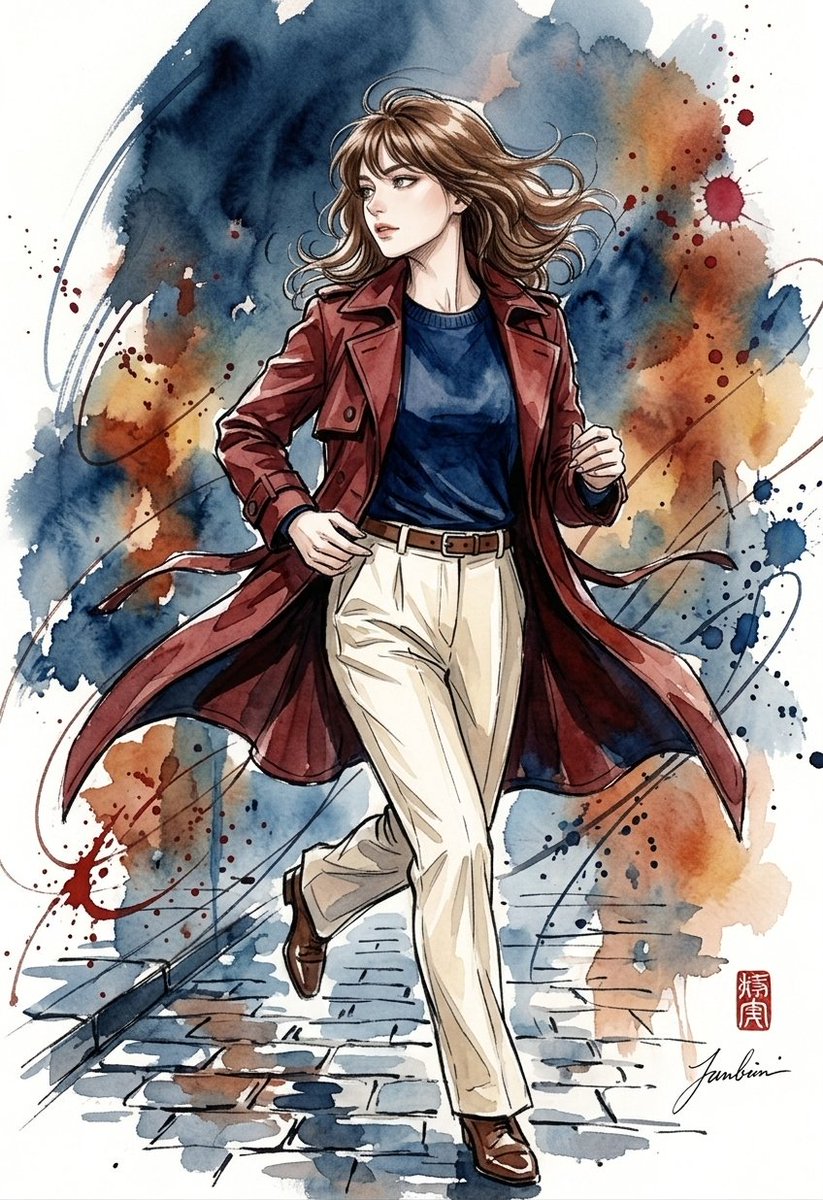 Watercolor Urban Street Illustration 3