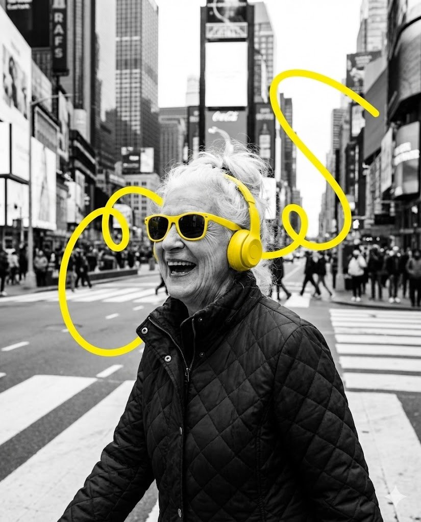 Selective Color Urban Portrait of Elderly Woman 1