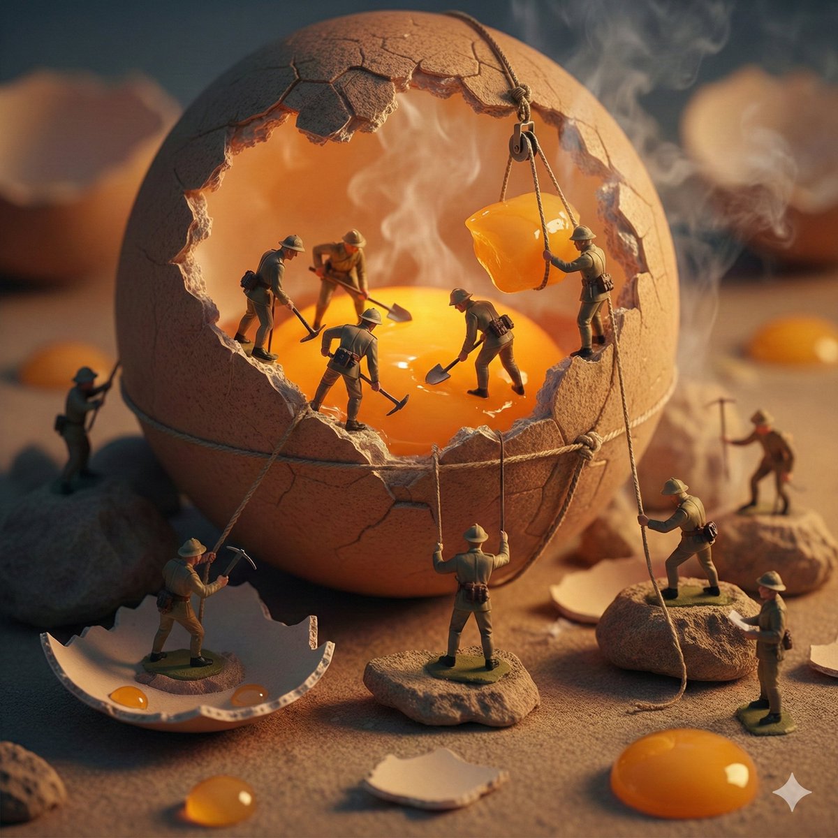 Miniature Toy Soldiers on a Giant Eggshell 2