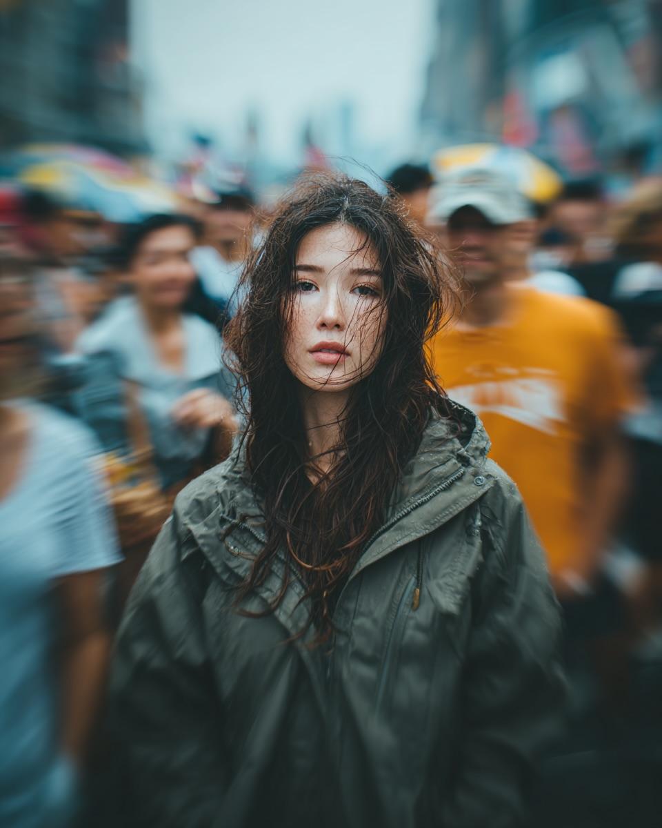 Candid Street Portrait with Motion Blur 2