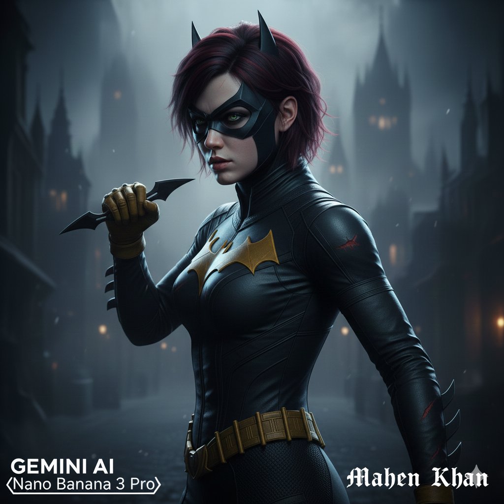 Gothic Noir Vigilante Portrait (Batgirl Inspired) 1