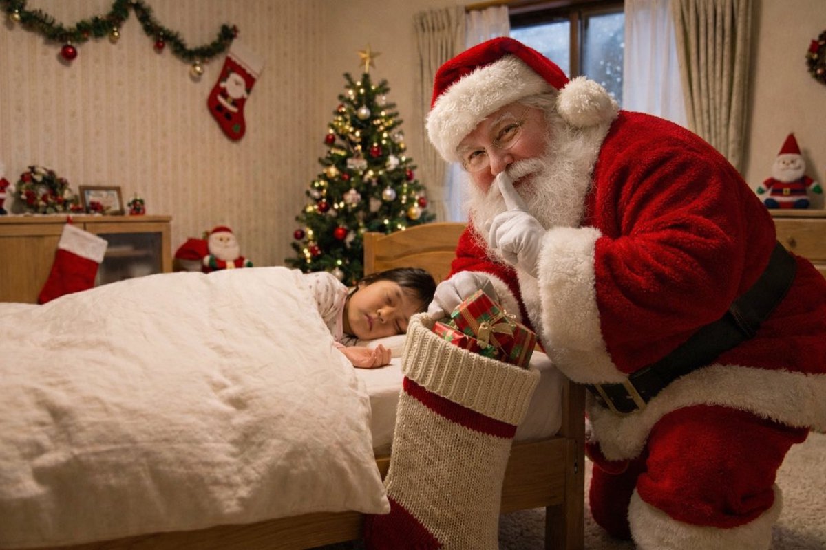 Santa Claus Insertion Prompt for Child's Photo 1