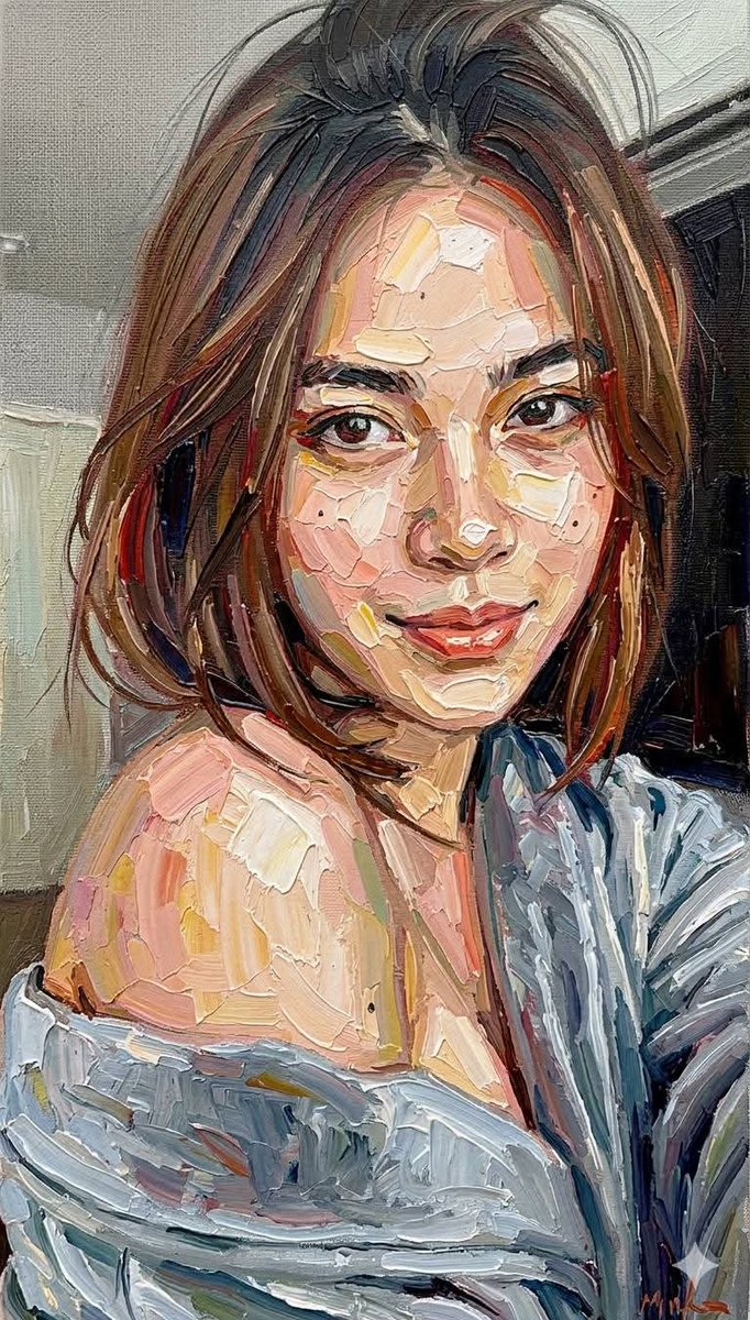 Impasto Oil Painting Portrait Style 1