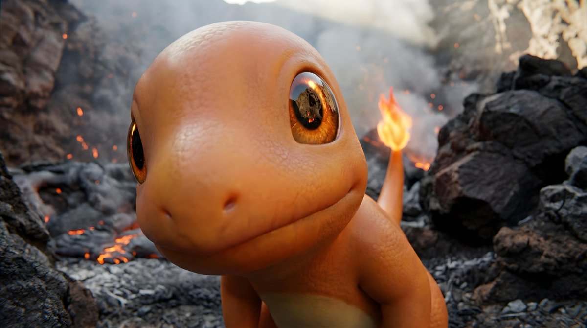 Short Prompt for POV Fisheye Pokemon Wildlife 3
