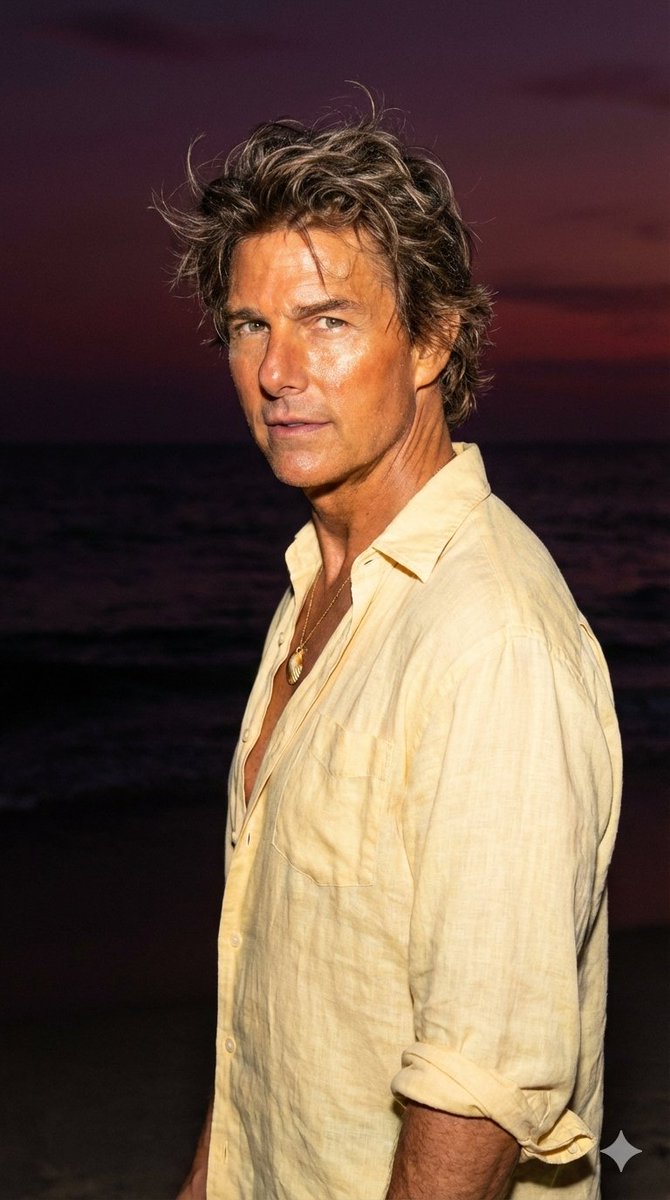 Late-Night Coastal Portrait with Flash and Sunset Glow 2