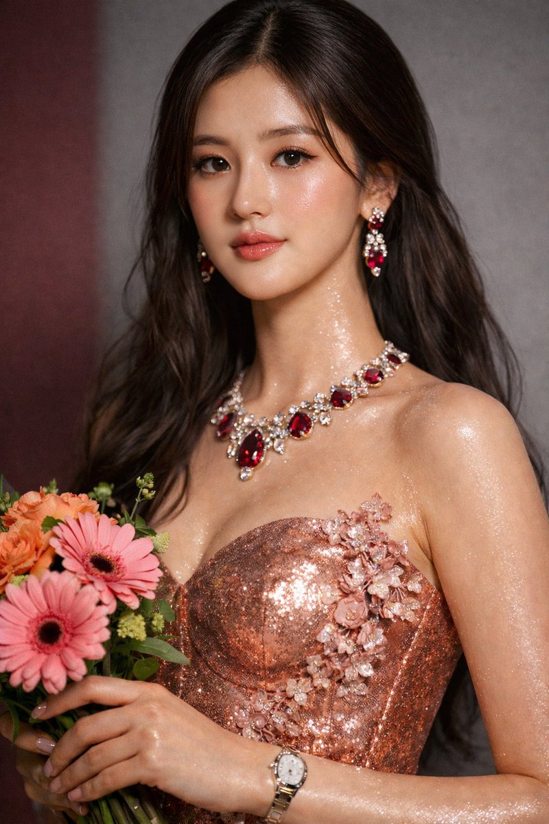 Macro Portrait of Zhao Lushi in Sequined Gown 3