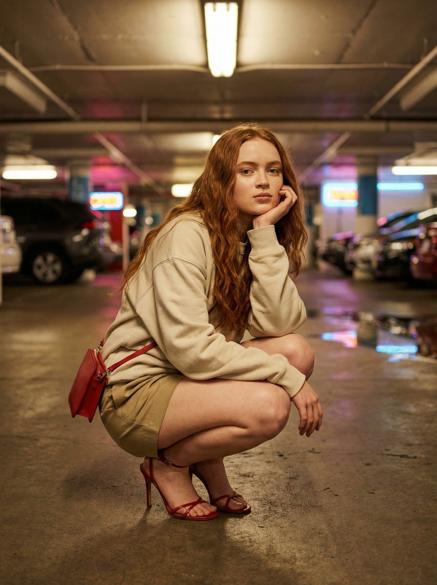 Cinematic Fashion Portrait in Underground Parking 6