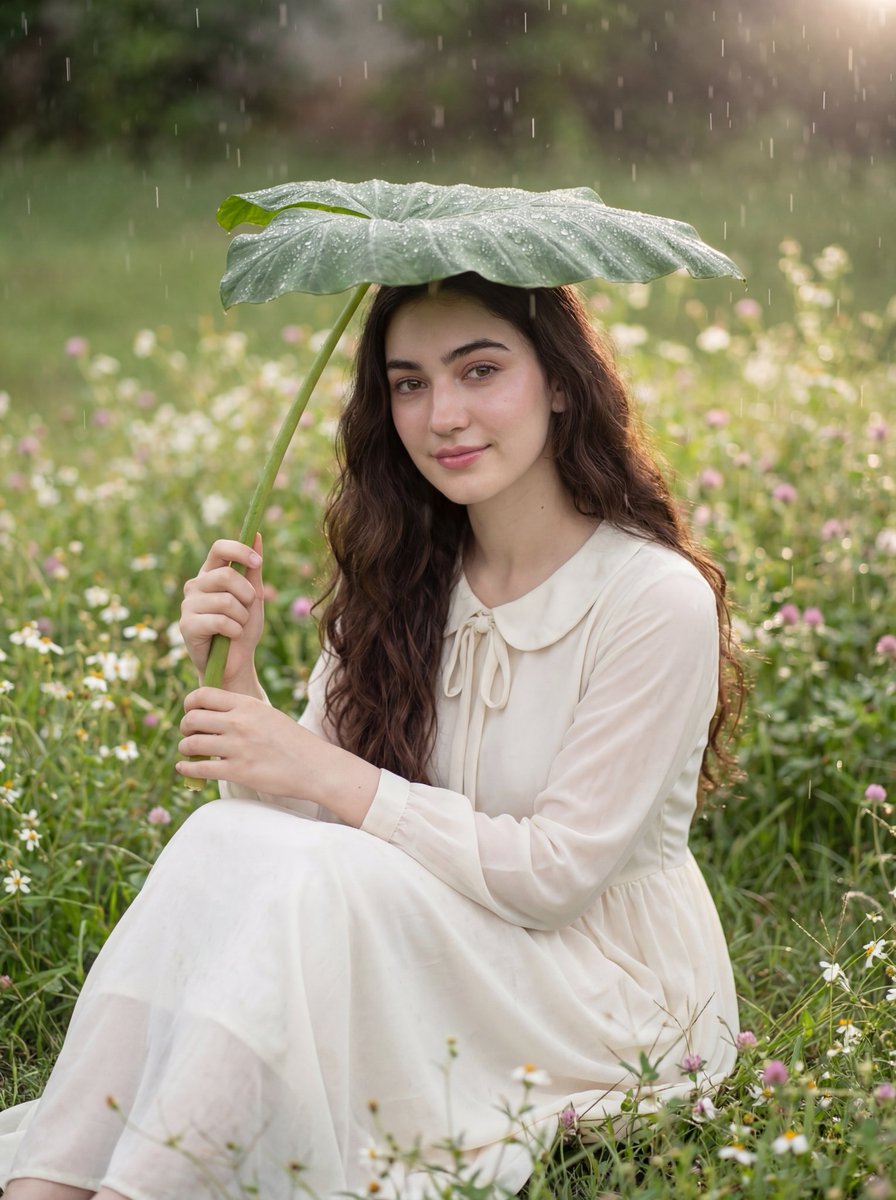 Realistic Portrait of a Woman in a Garden 1