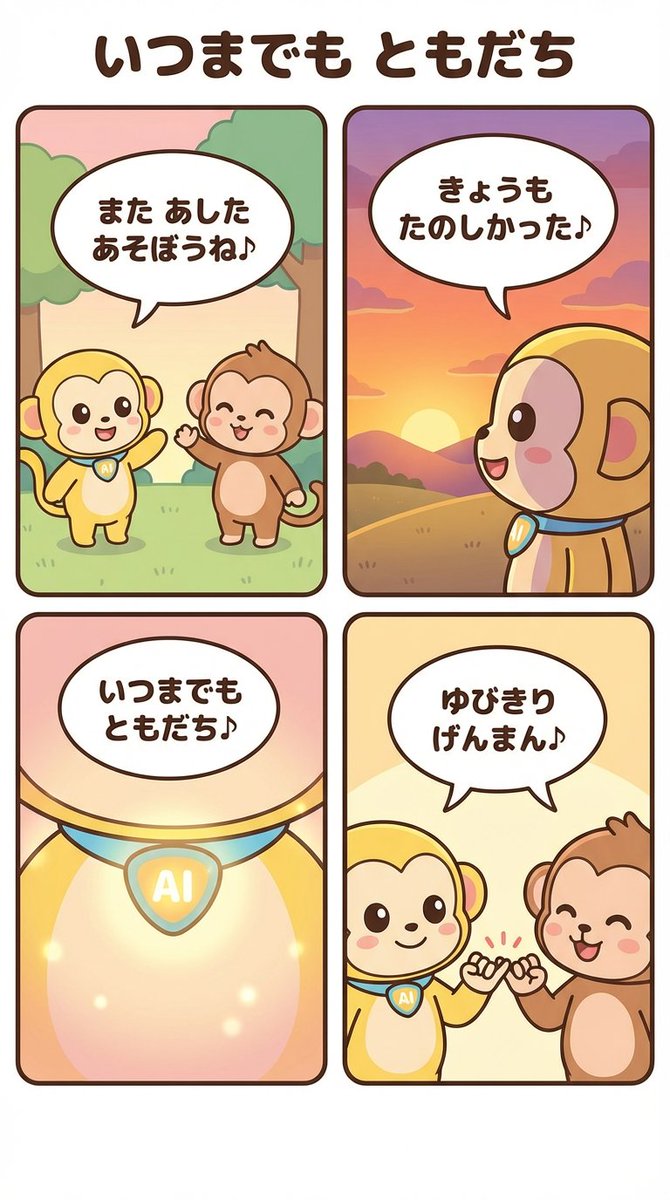 Generating a 4-Panel Comic Strip: 'Friends Forever' 1