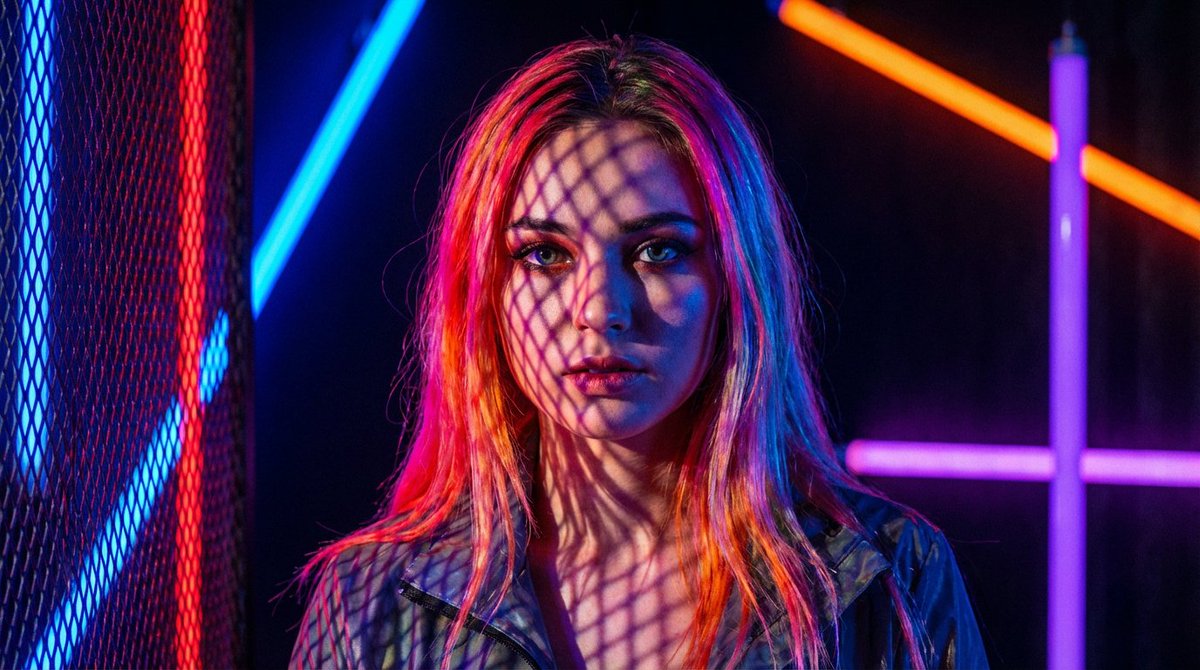 Neon Light High-Contrast Portrait Template 2