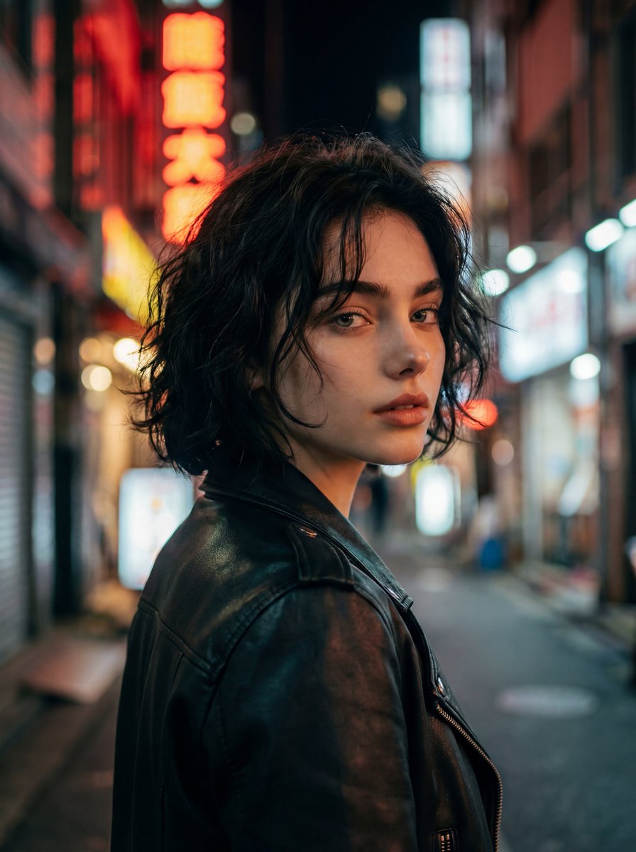 Cinematic Night Street Portrait 1