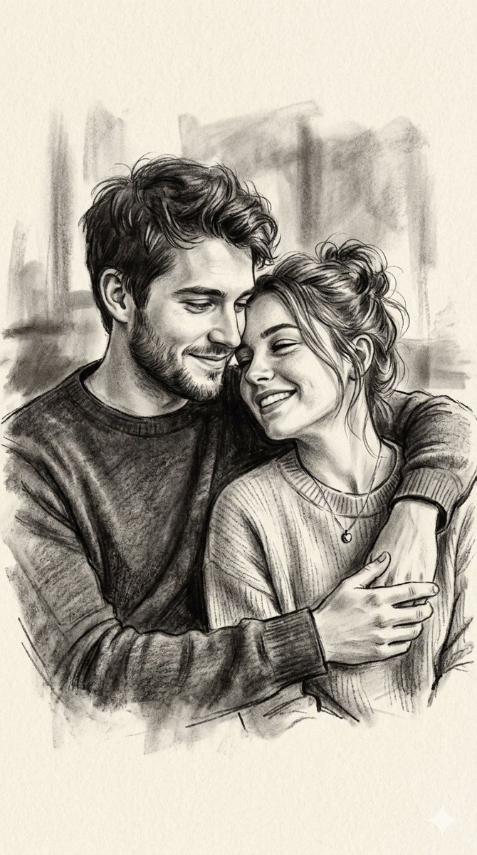 Charcoal and Pencil Couple Drawings 1