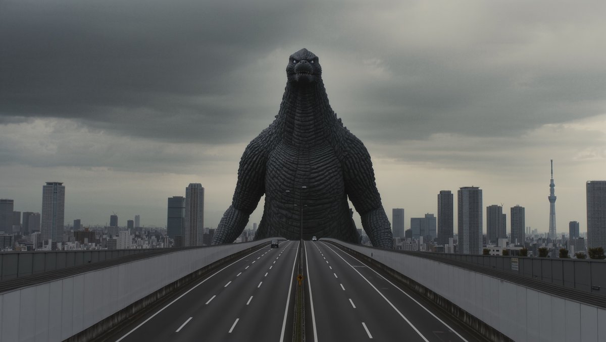 Godzilla in Tokyo Skytree District, 70s Style 1